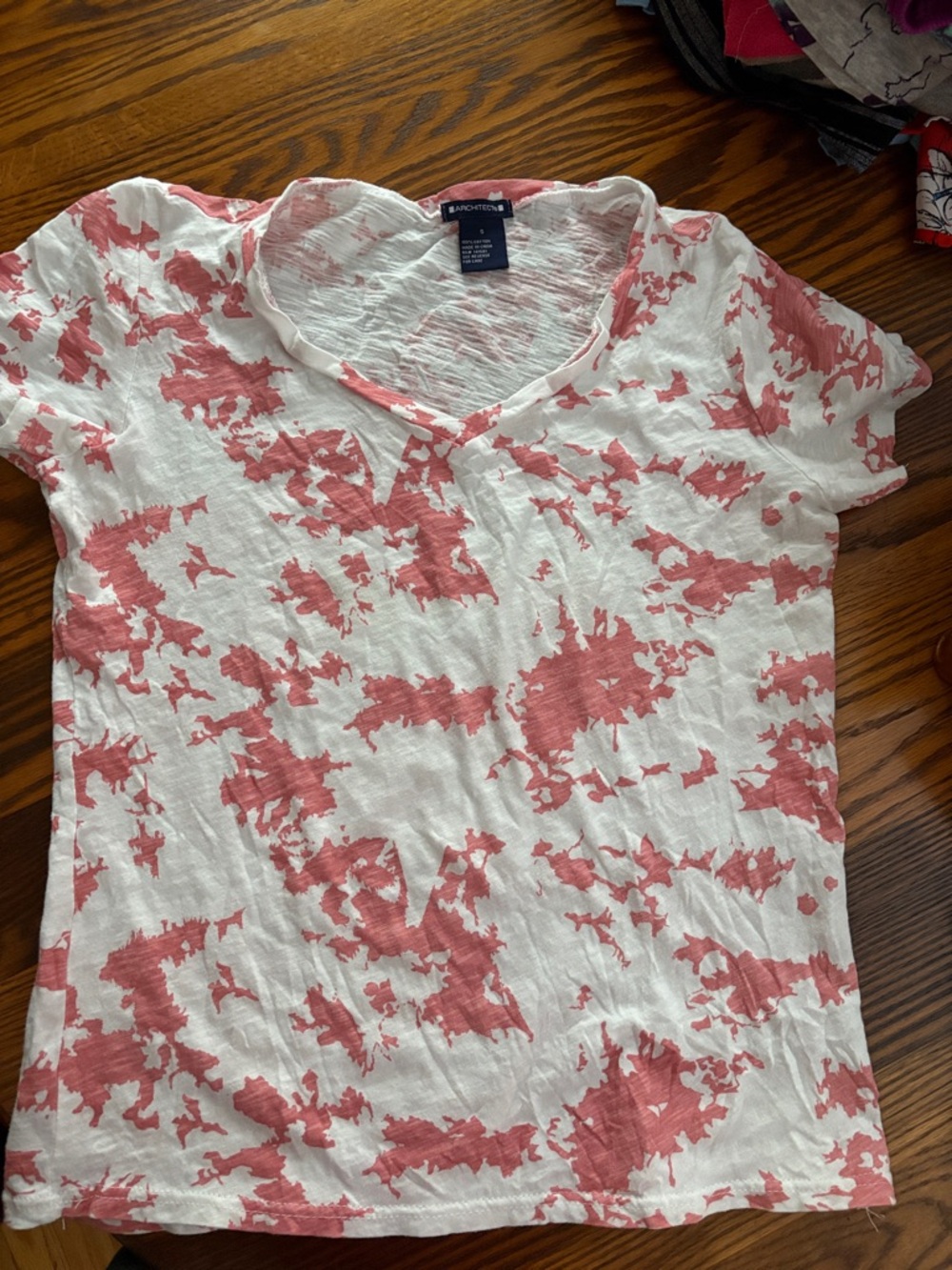 Architect White Short-Sleeve Tee with Coral Print